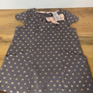 Catherine Malandrino Baby Girl Gray Gold Star Dress 18M Designer EUC